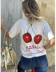 T-shirt " Cherry " - blanc