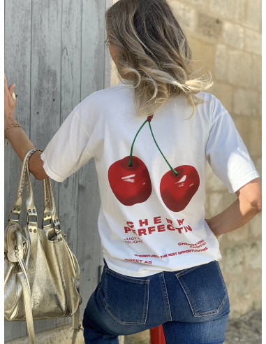 T-shirt " Cherry " - blanc