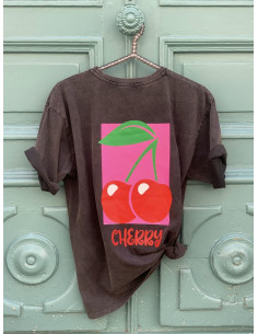 T-shirt " Cerises " - noir...