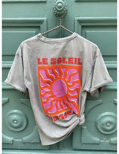 T-shirt " soleil  "- gris