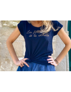 T-shirt "Les filles de La Rochelle" bleu poupée poudrée printemps été 2020