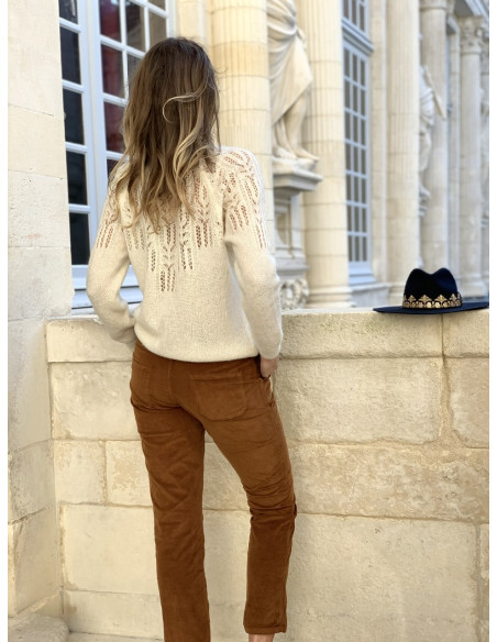 Pantalon en velour * Adriana * - camel poupée poudrée automne hiver 2020