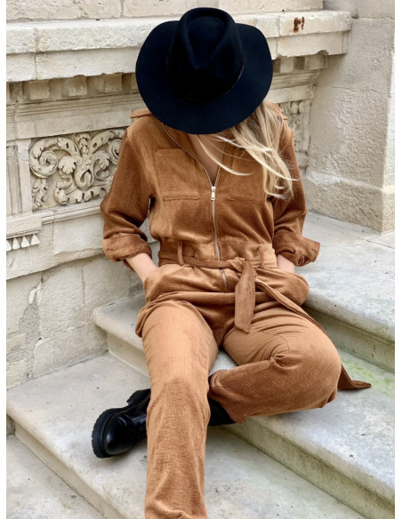 Combi-pantalon  * Petra * - camel  poupée poudrée hiver 2020