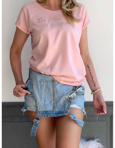 T-shirt "Les filles de La Rochelle" rose