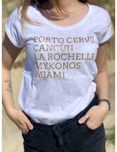T-shirt * Porto Cervo Cancun LR *- blanc