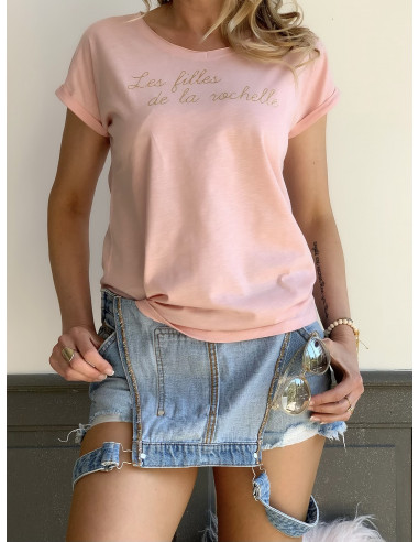 T-shirt "Les filles de La Rochelle" rose