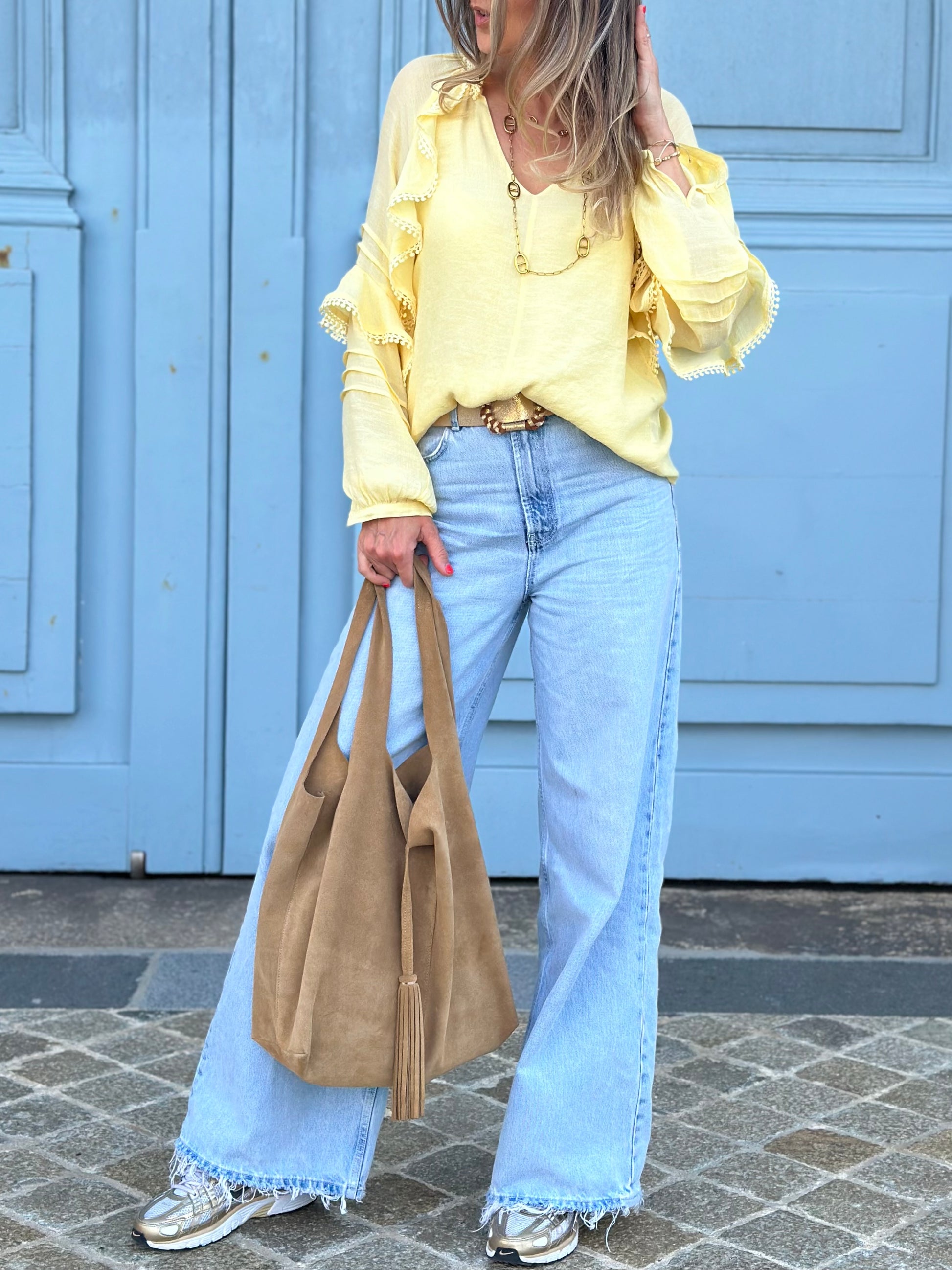 Blouse fluide à volants * Jade *