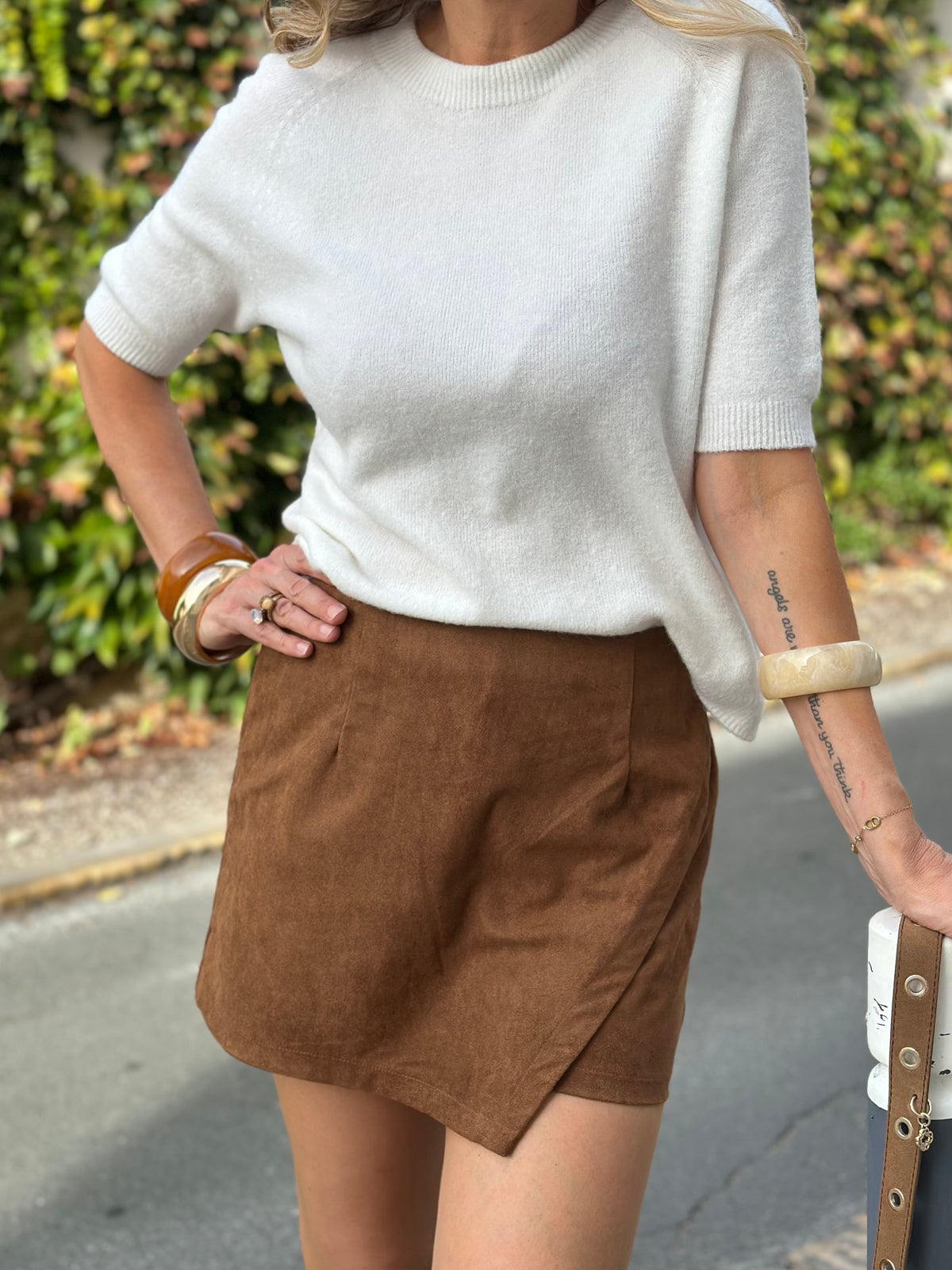 Jupe-short en velours lisse DANY
