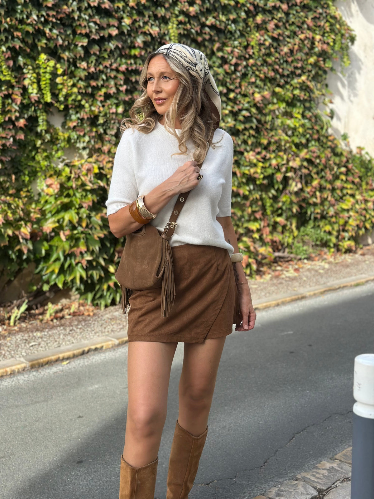 Jupe-short en velours lisse DANY