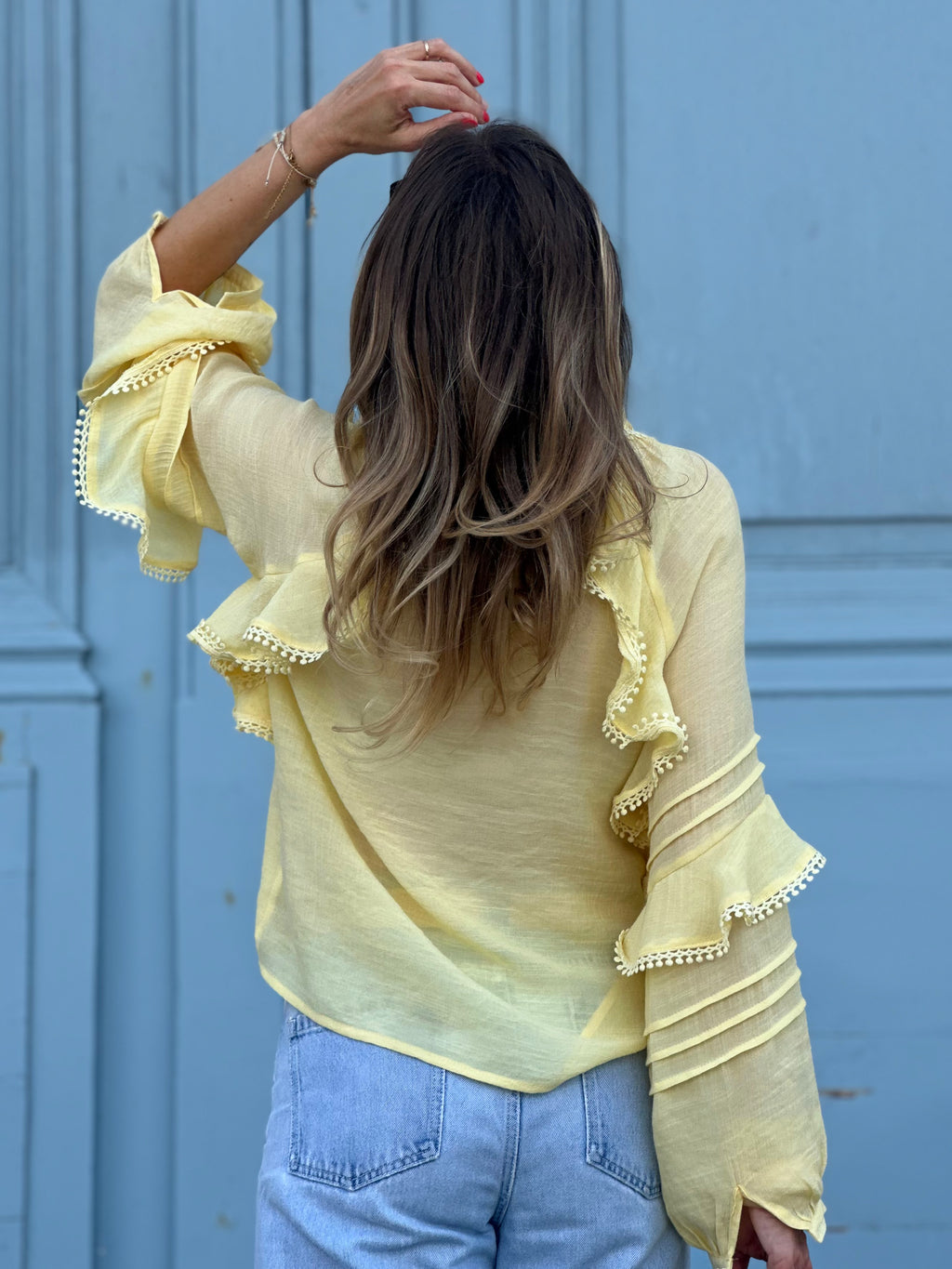 Blouse fluide à volants * Jade *