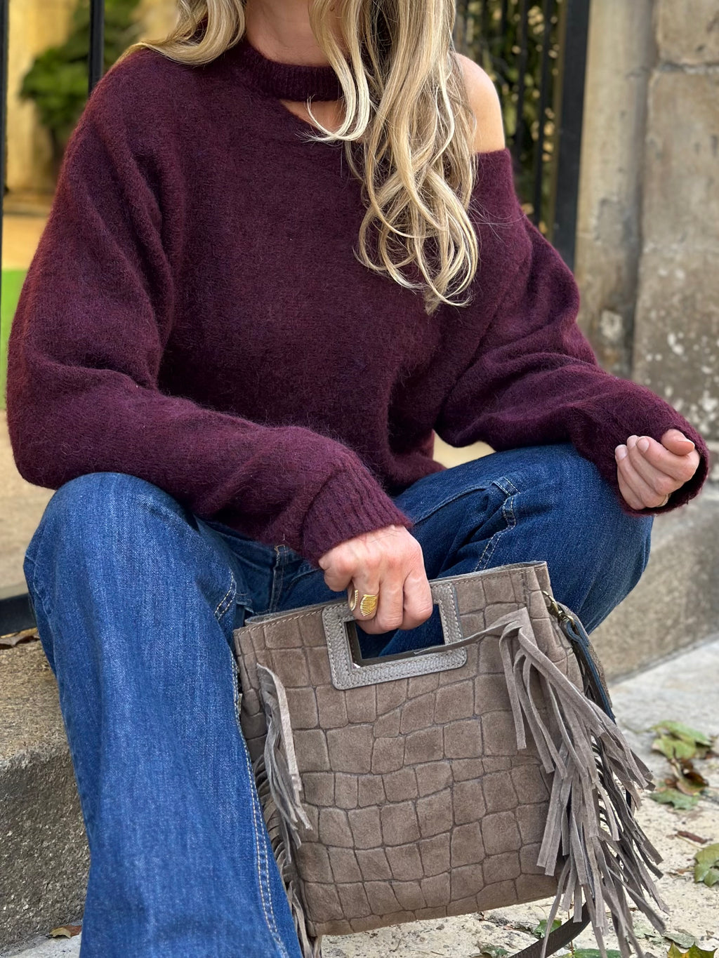 Pull décolleté asymétrique LILY