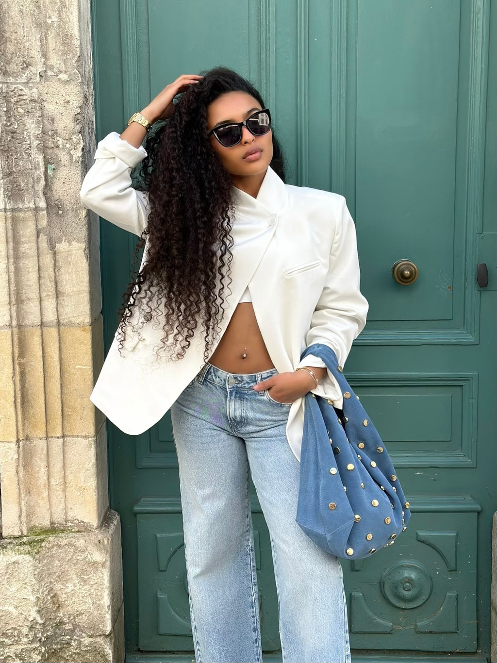 Sac en daim clouté * Paula *