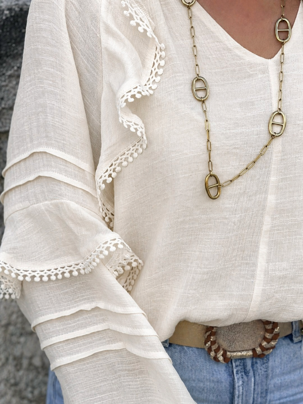 Blouse fluide à volants * Jade *