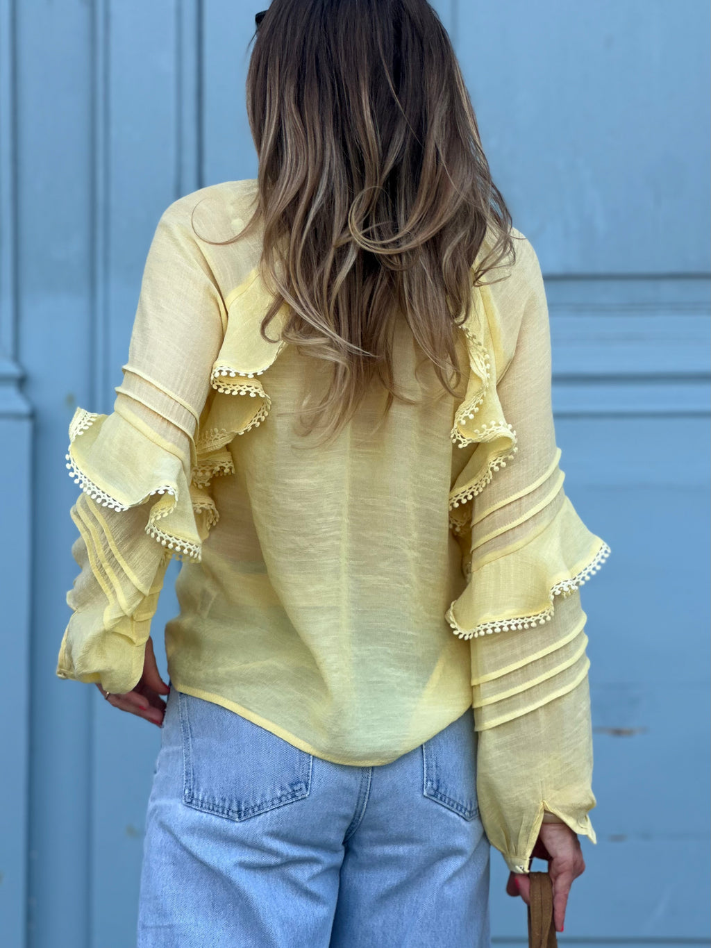 Blouse fluide à volants * Jade *