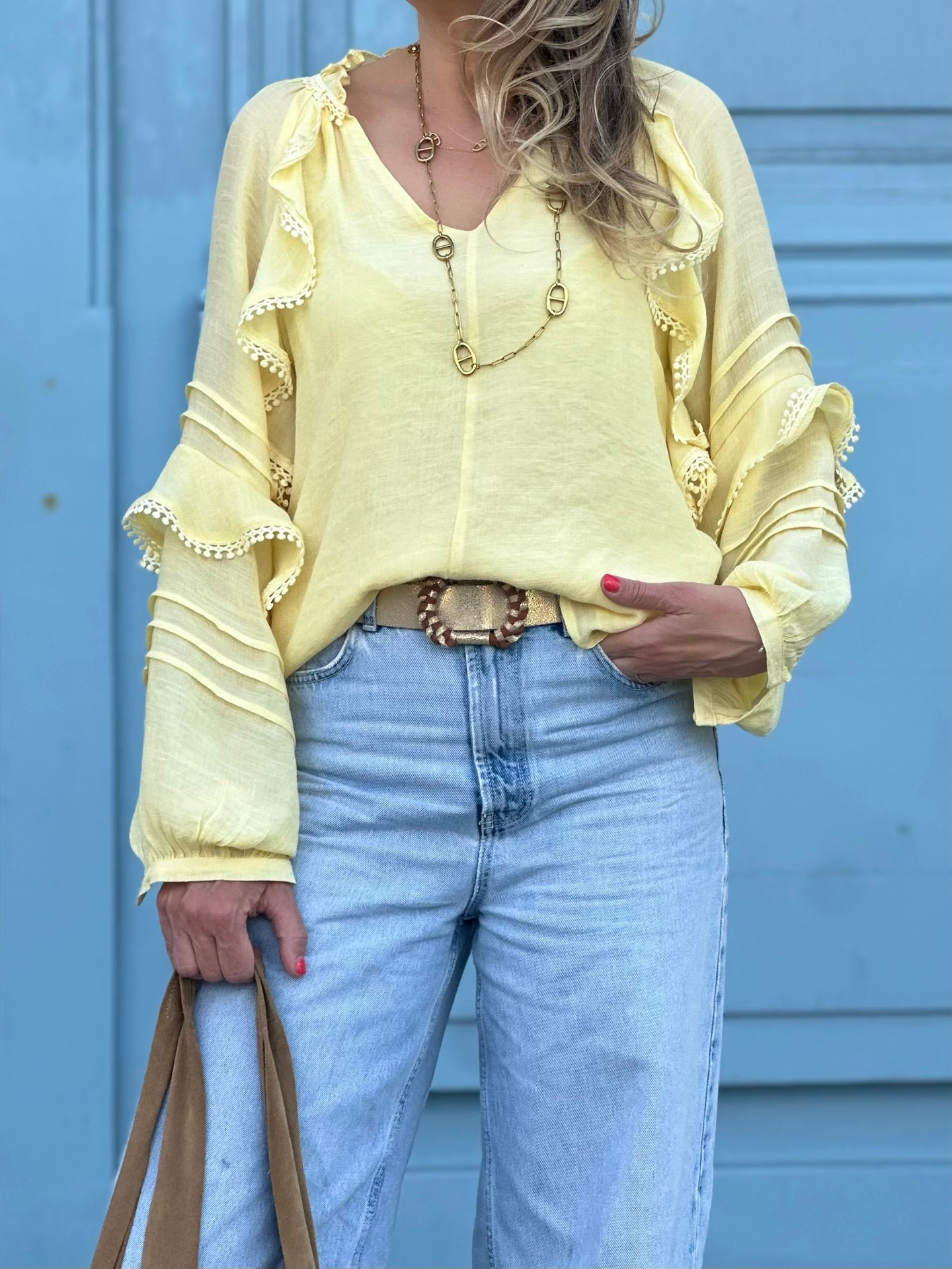 Blouse fluide à volants * Jade *