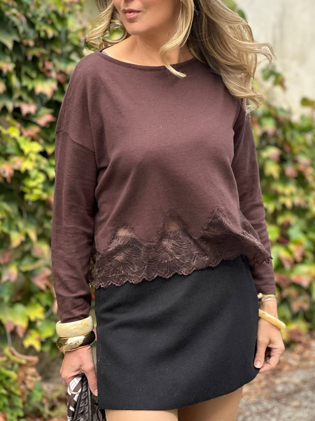 Pull très fin détail dentelle LAURENT