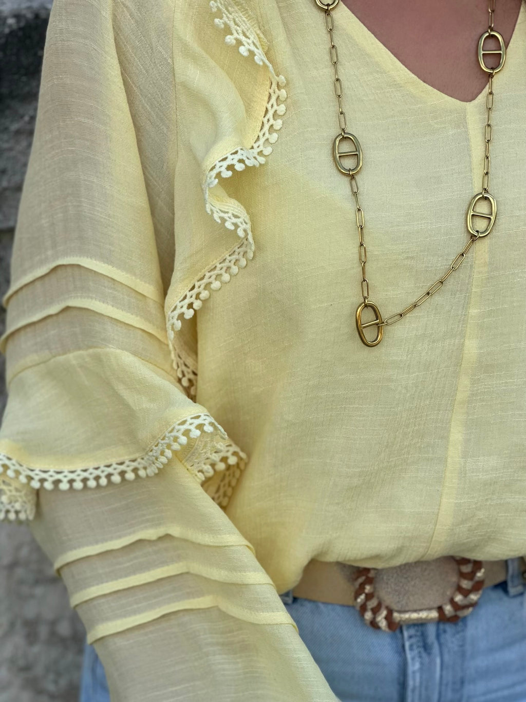 Blouse fluide à volants * Jade *