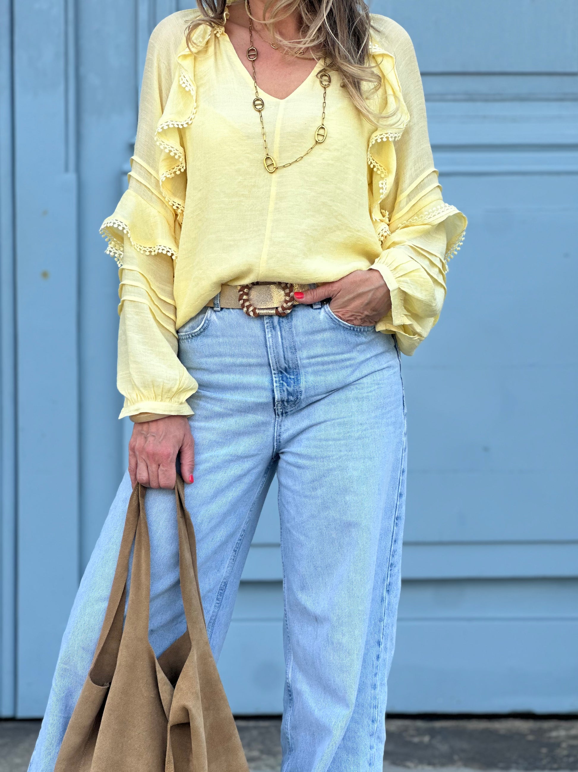 Blouse fluide à volants * Jade *