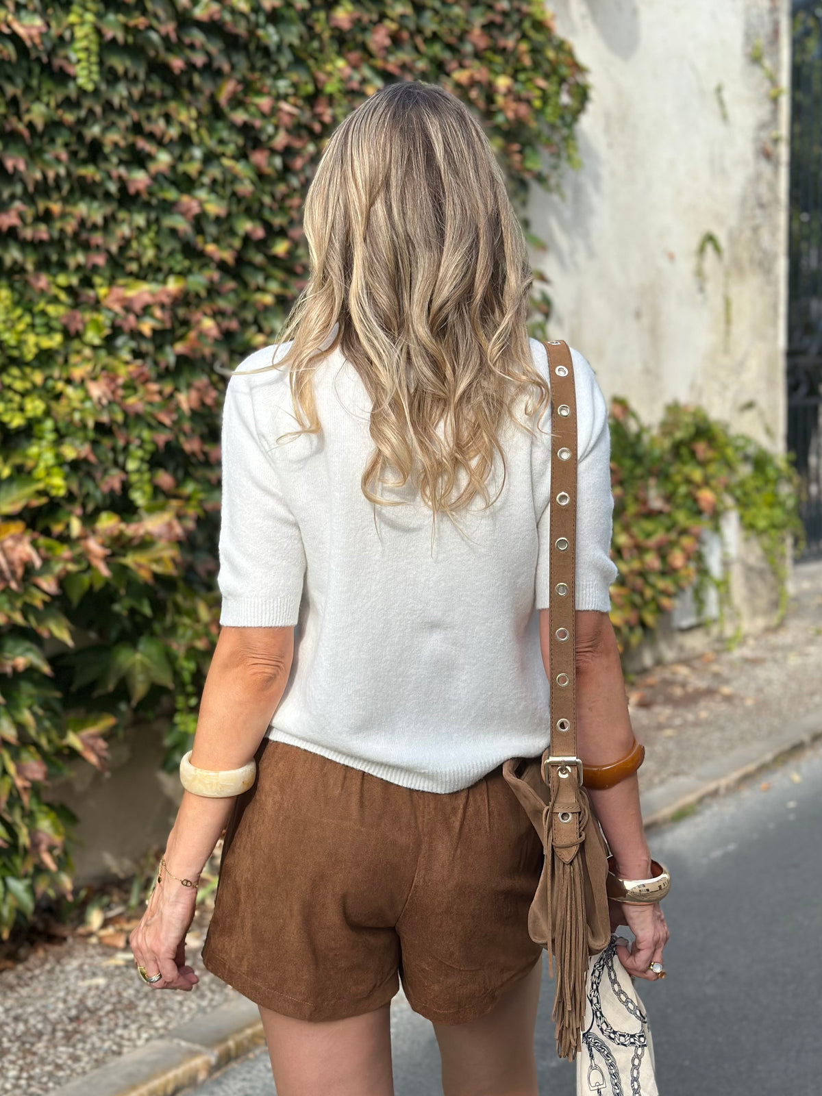 Jupe-short en velours lisse DANY