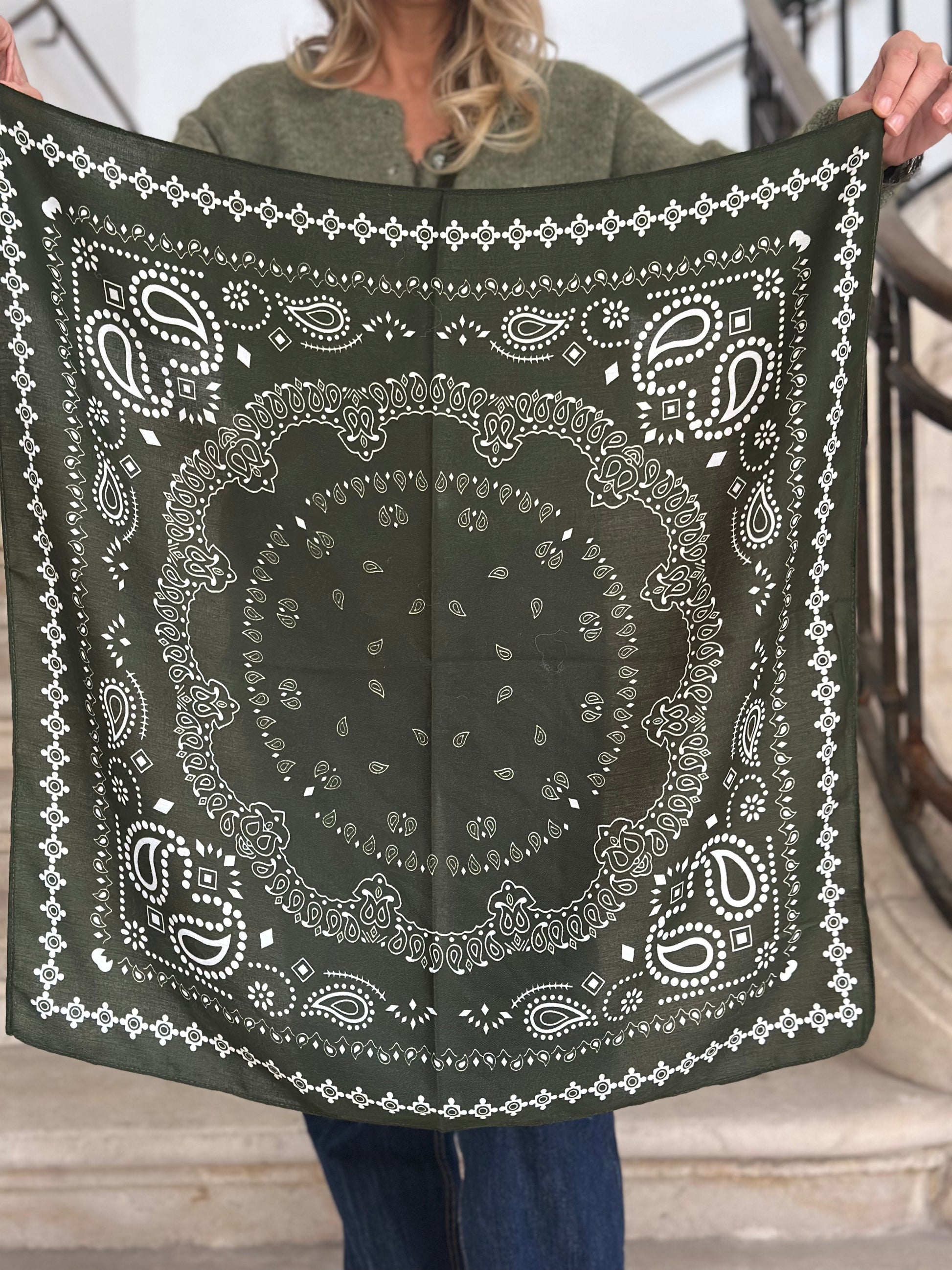 Foulard carré * Lilou * kaki