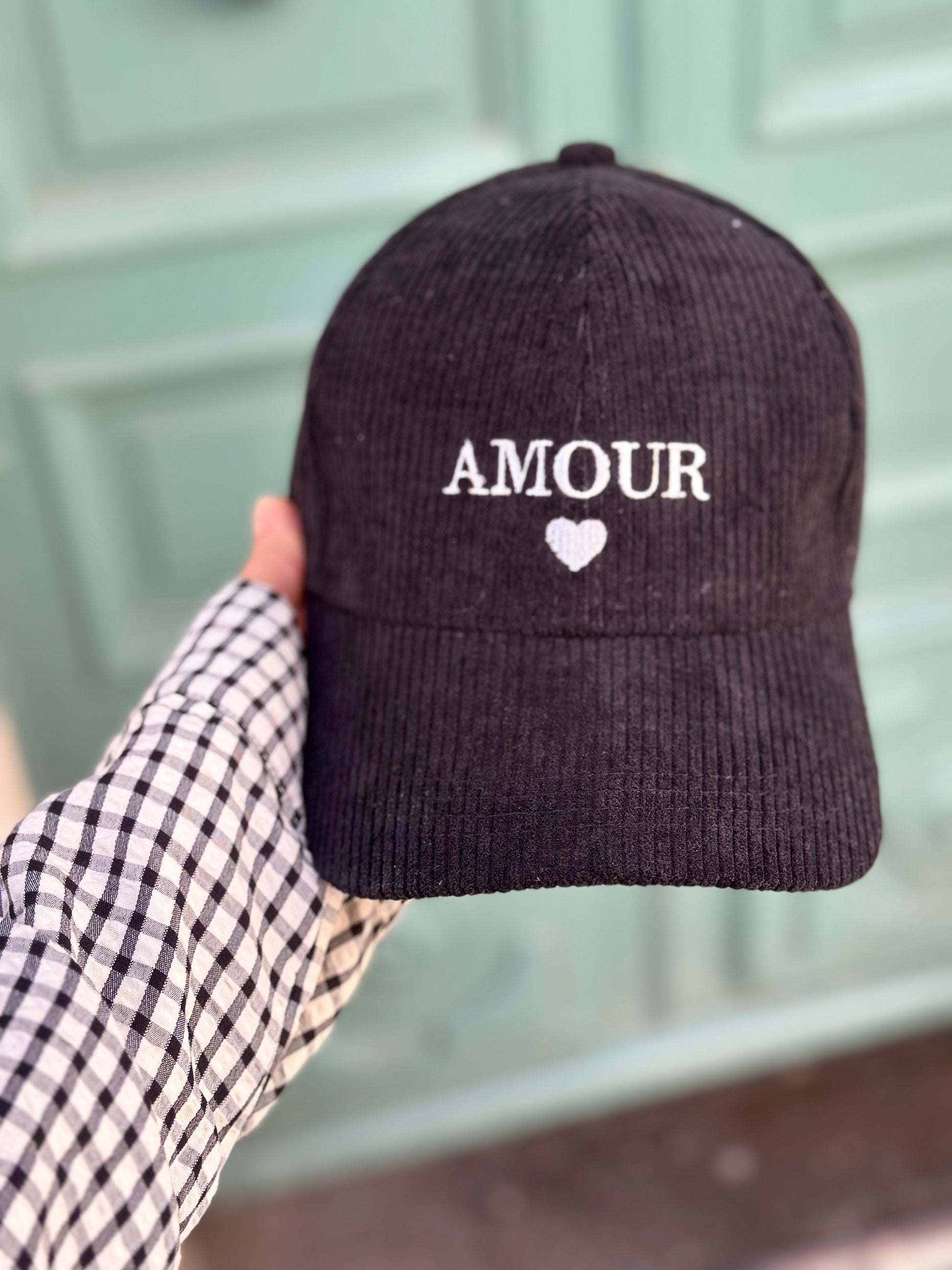 Casquette en velours AMOUR
