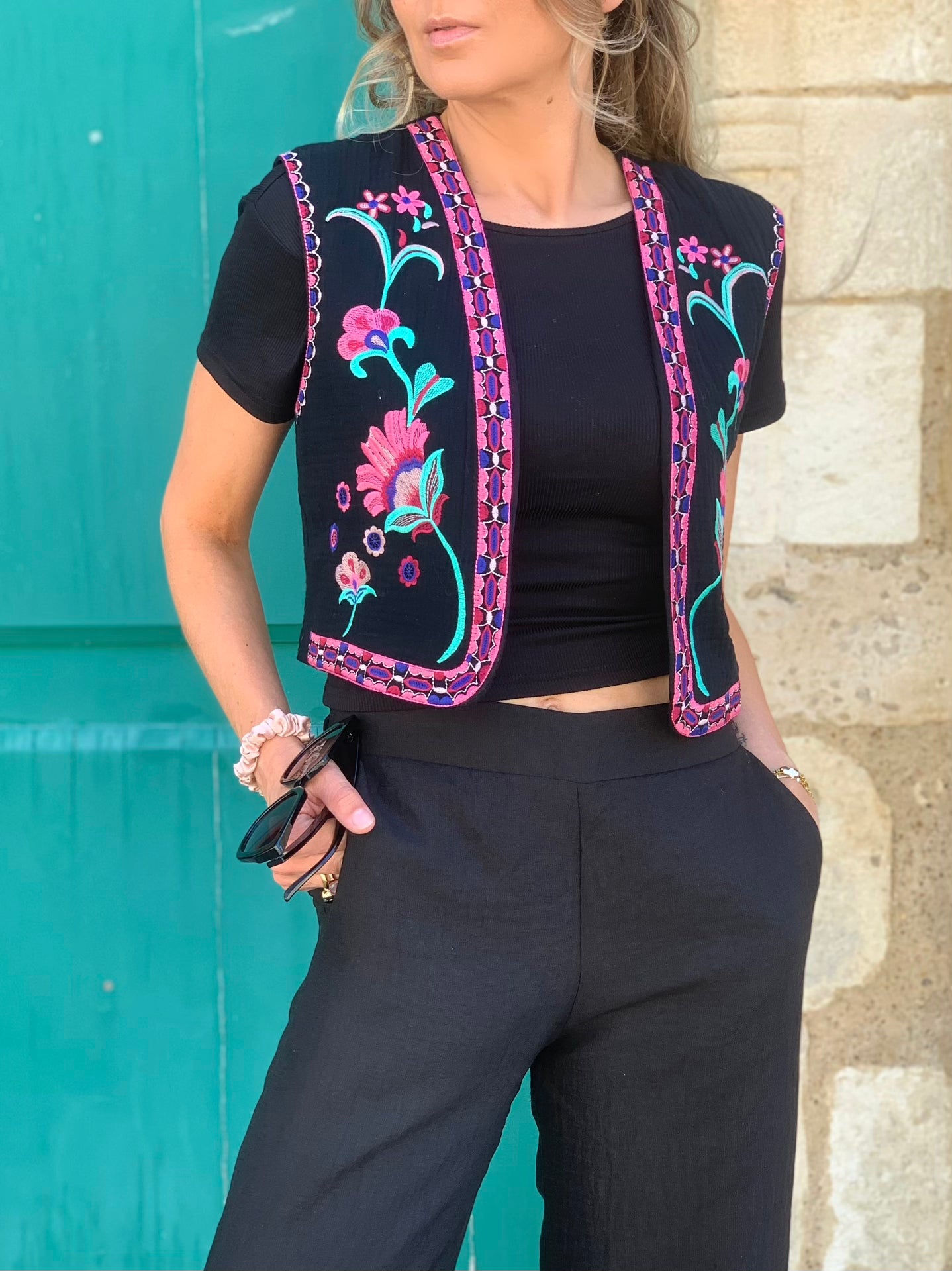 Gilet brodé sans manches * Luce *