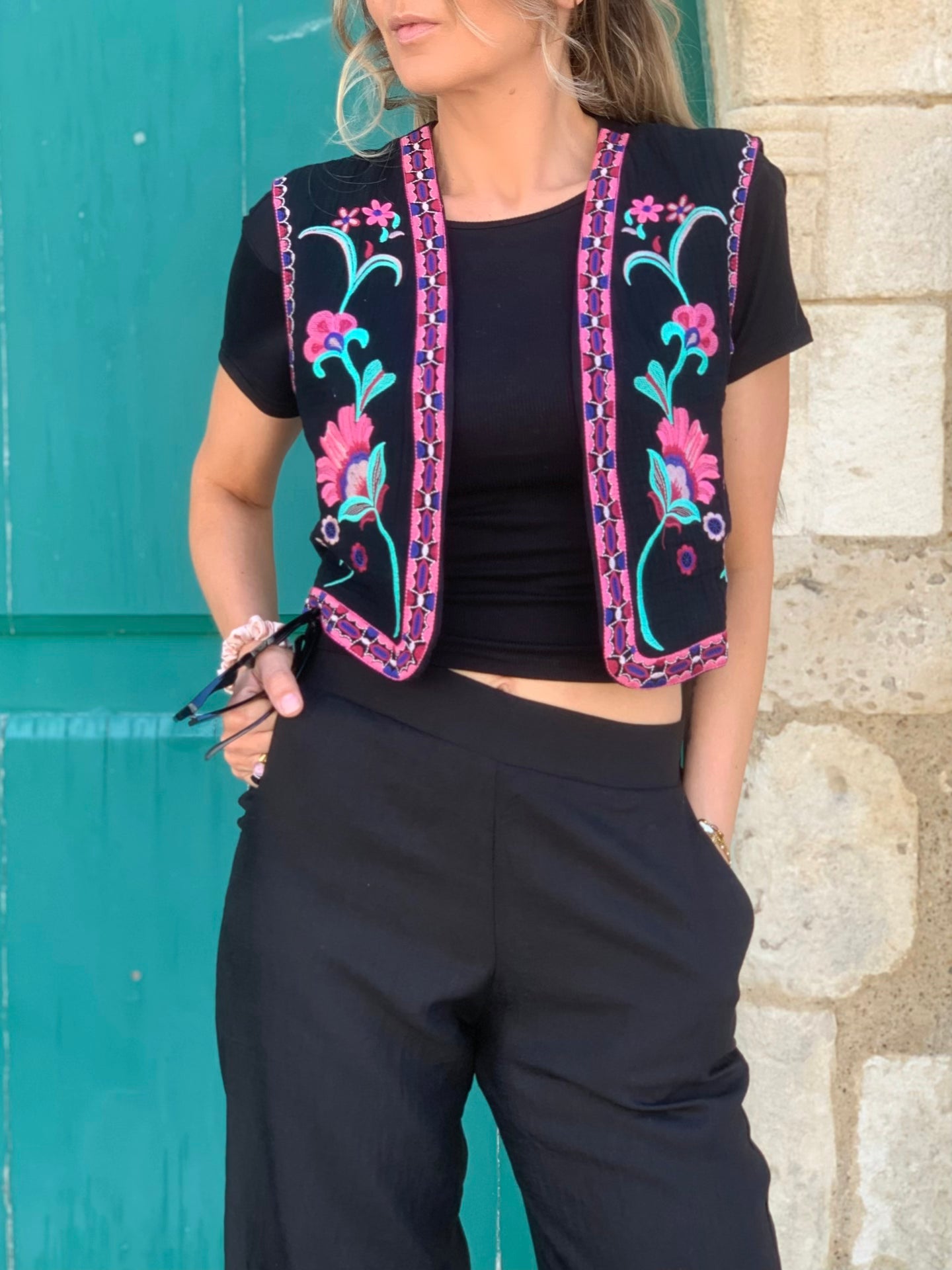 Gilet brodé sans manches * Luce *