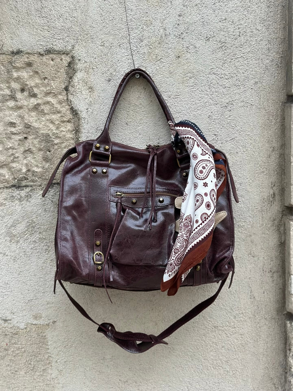 Sac en cuir vernis * Gabriel * ( grand modèle)