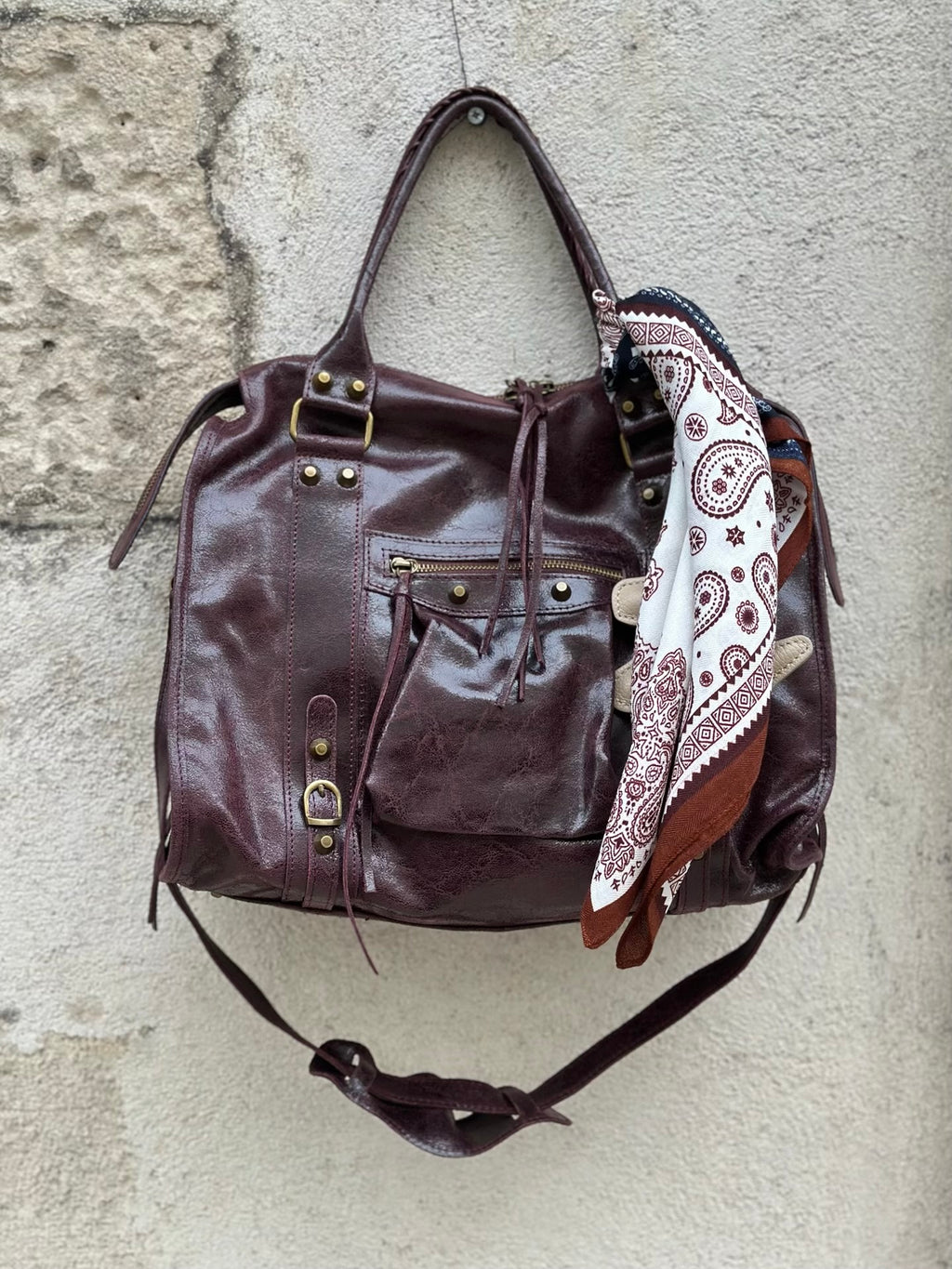 Sac en cuir vernis * Gabriel * ( grand modèle)