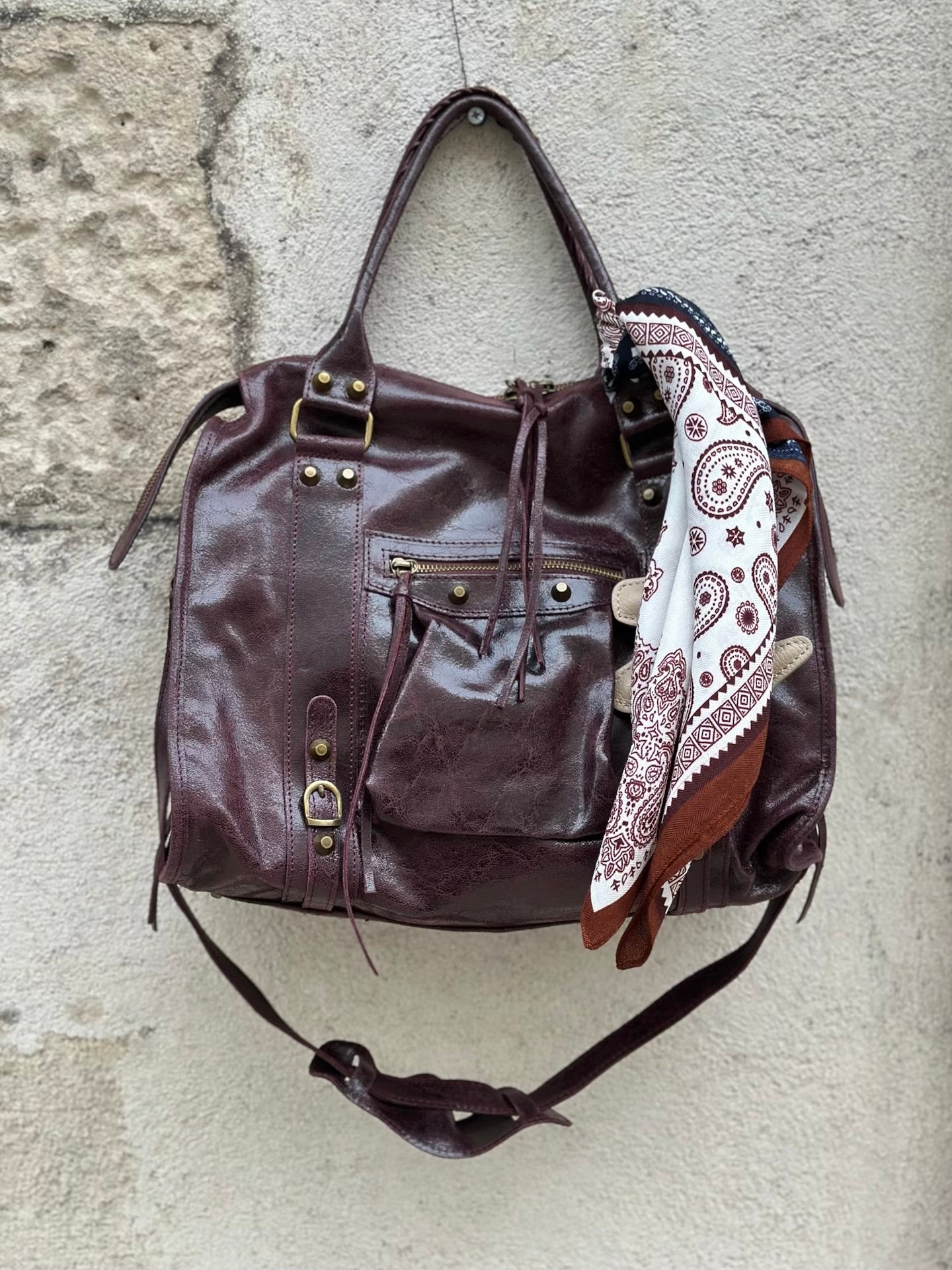 Sac en cuir vernis * Gabriel * ( grand modèle)