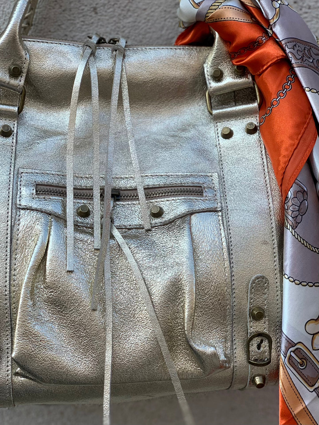 Sac en cuir pailletée * Gabriel * ( grand modèle)