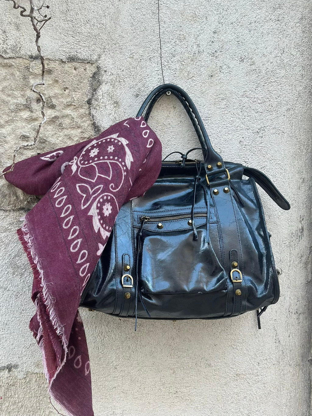 Sac en cuir vernis * Gabriel * ( grand modèle)