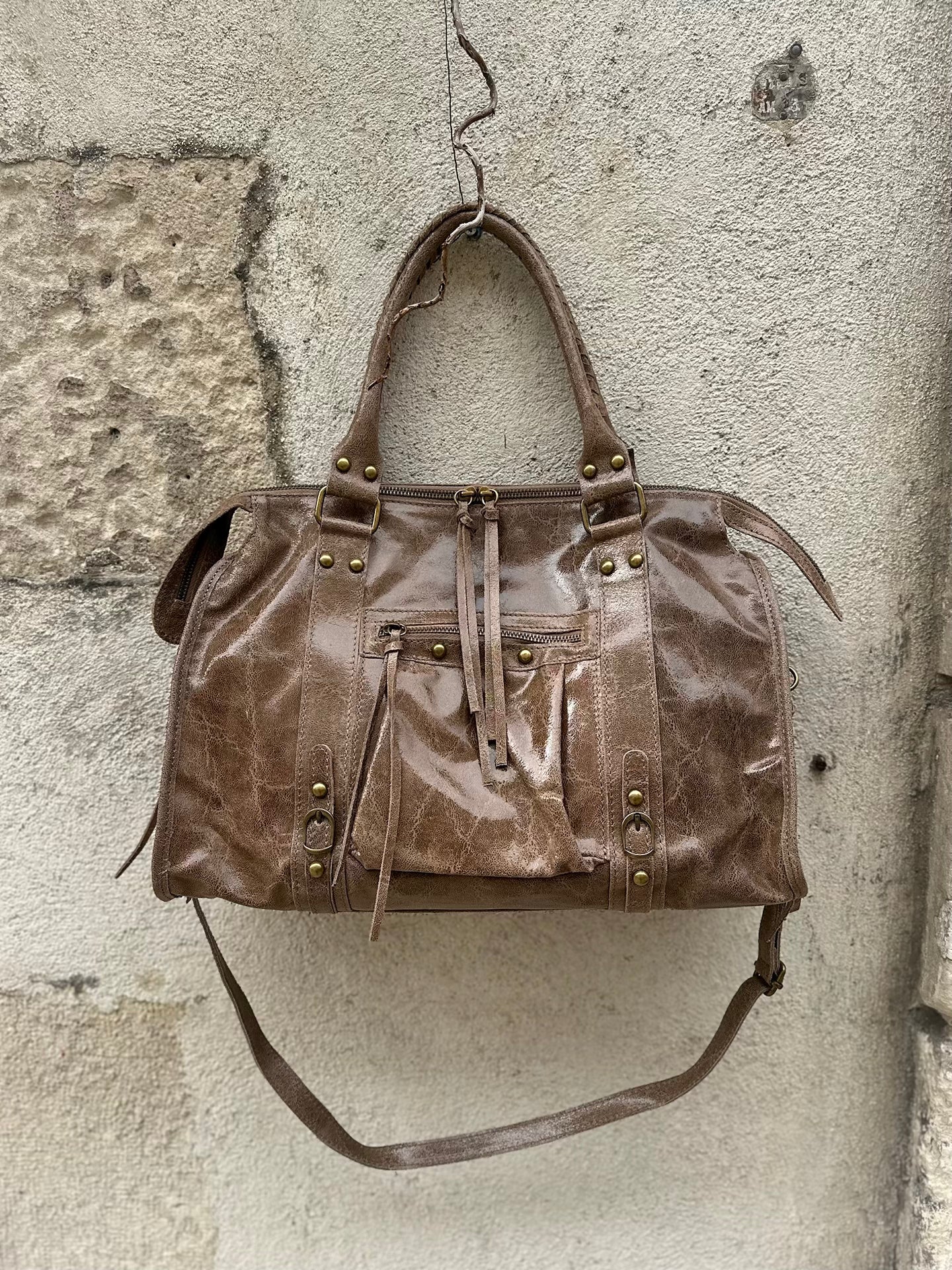 Sac en cuir vernis * Gabriel * ( grand modèle)