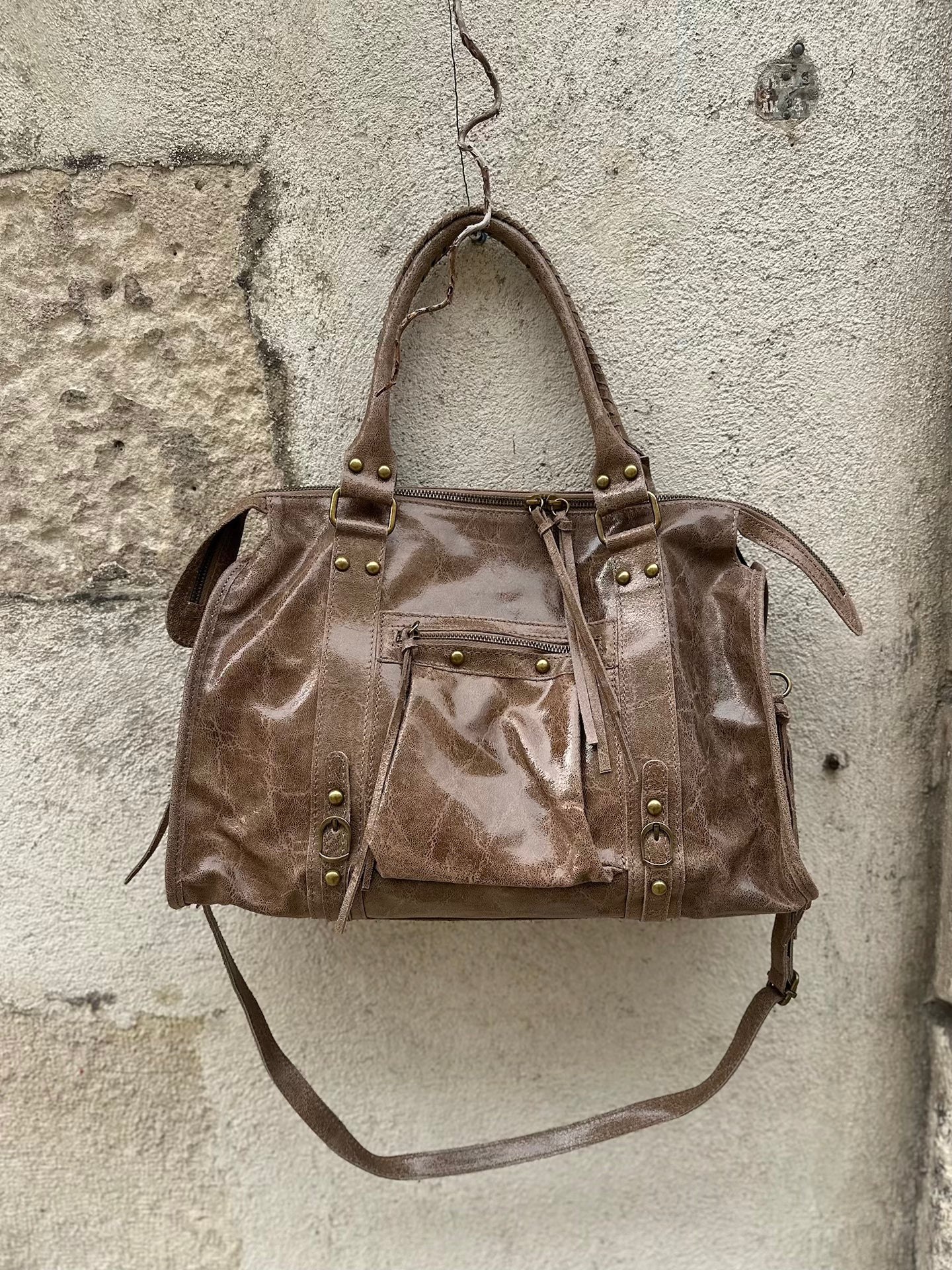 Sac en cuir vernis * Gabriel * ( grand modèle)