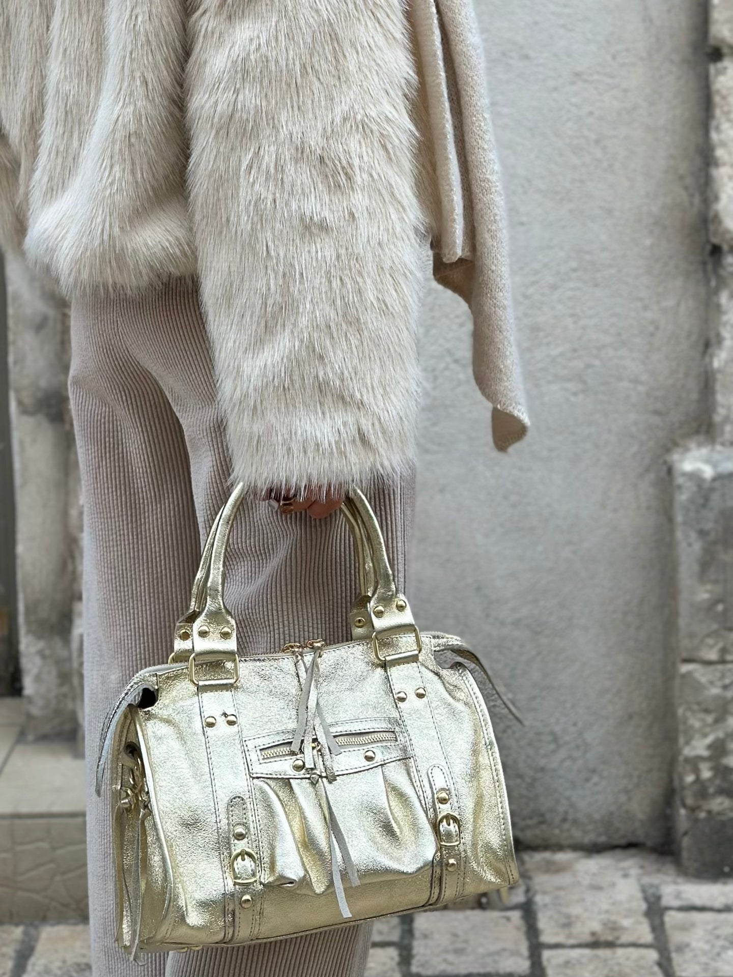 Sac en cuir pailletée * Gabriel * ( moyen modèle)