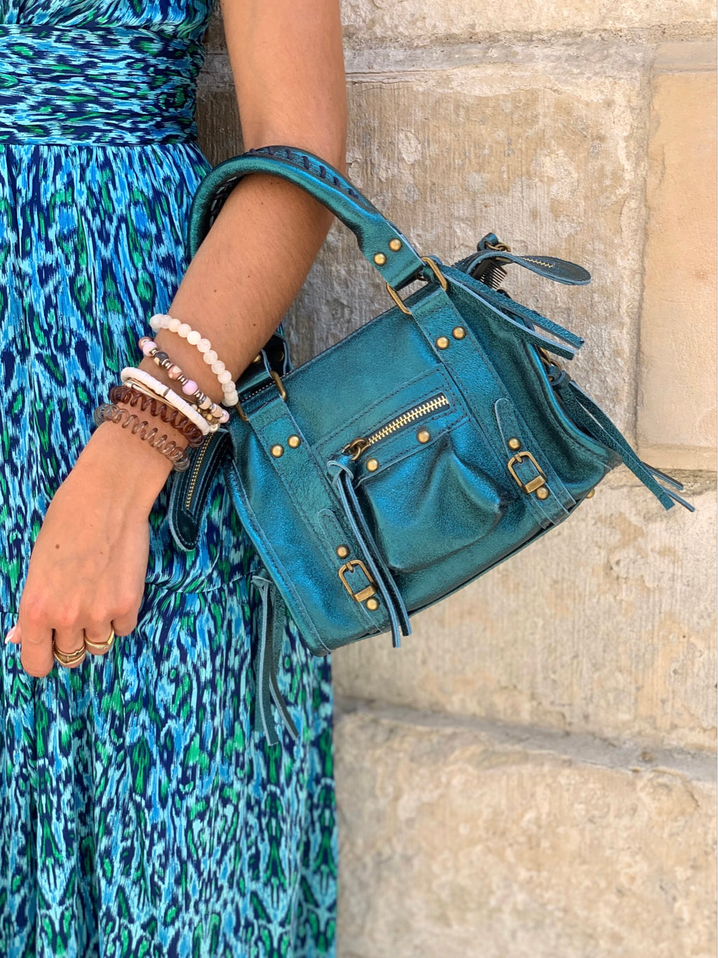 Sac en cuir pailletée * Petit Gab *