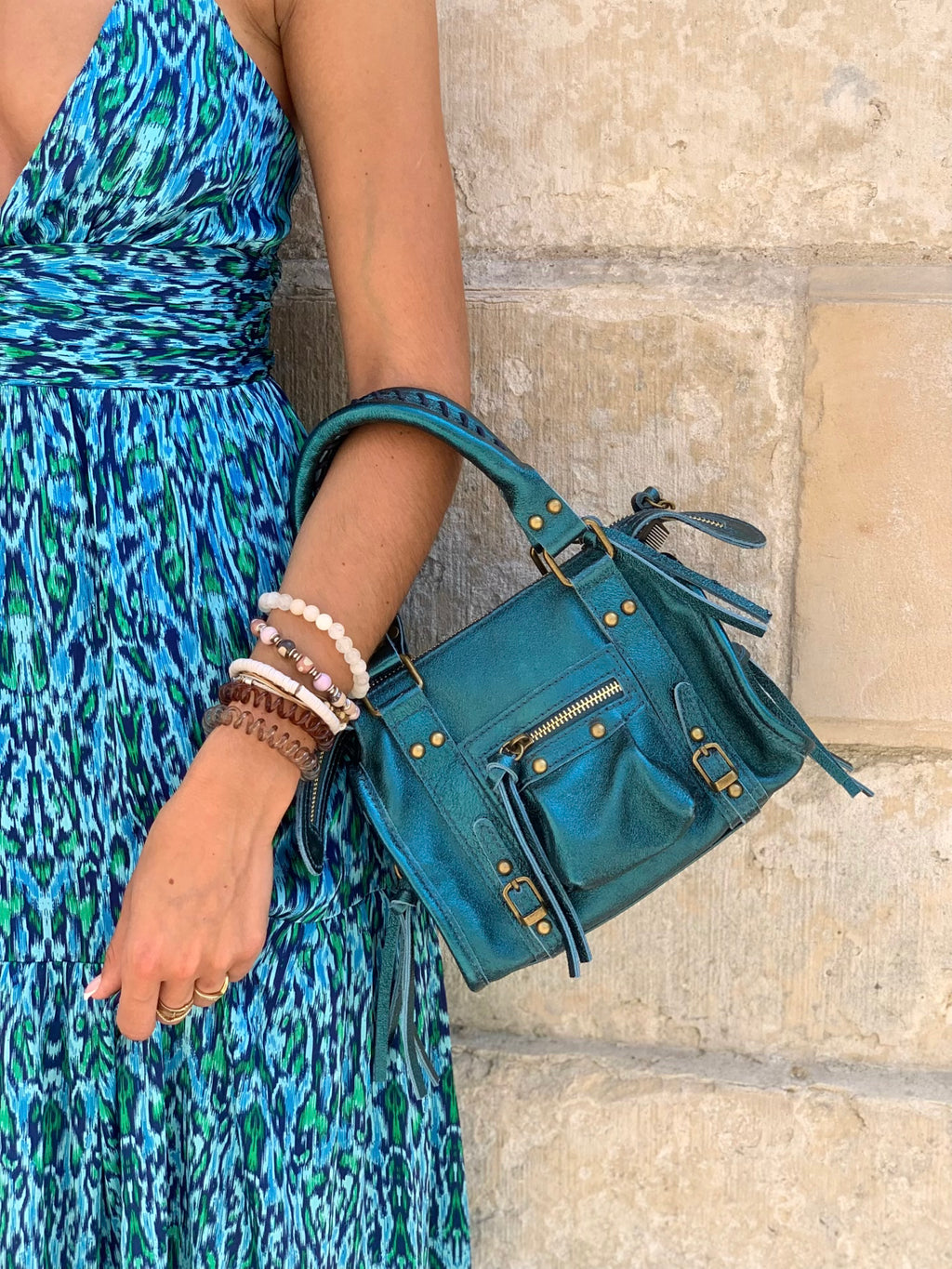 Sac en cuir pailletée * Petit Gab *