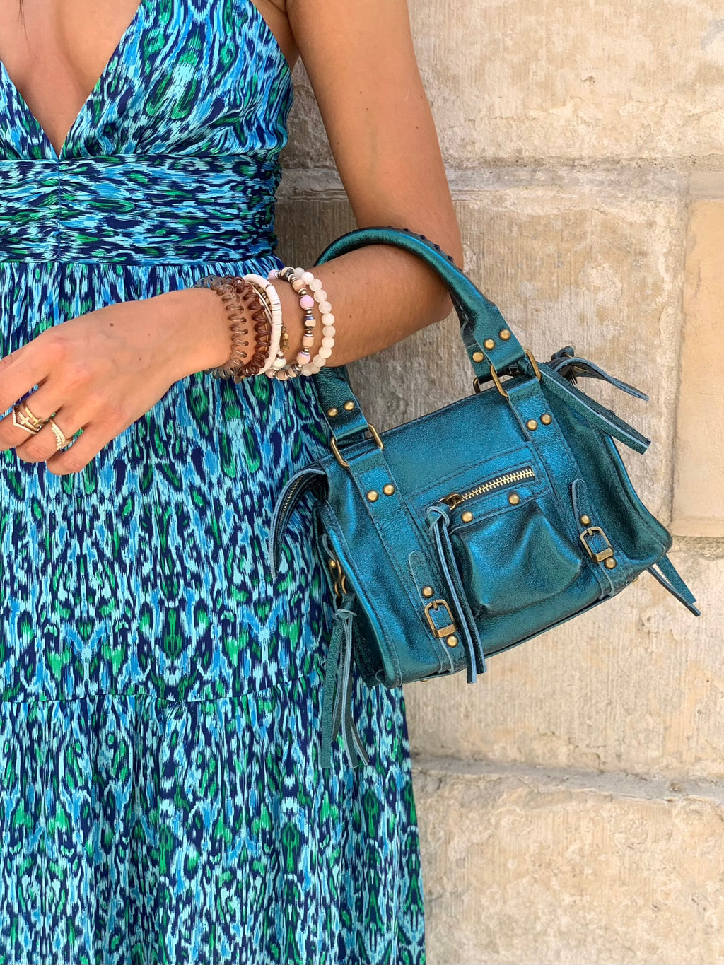 Sac en cuir pailletée * Petit Gab *