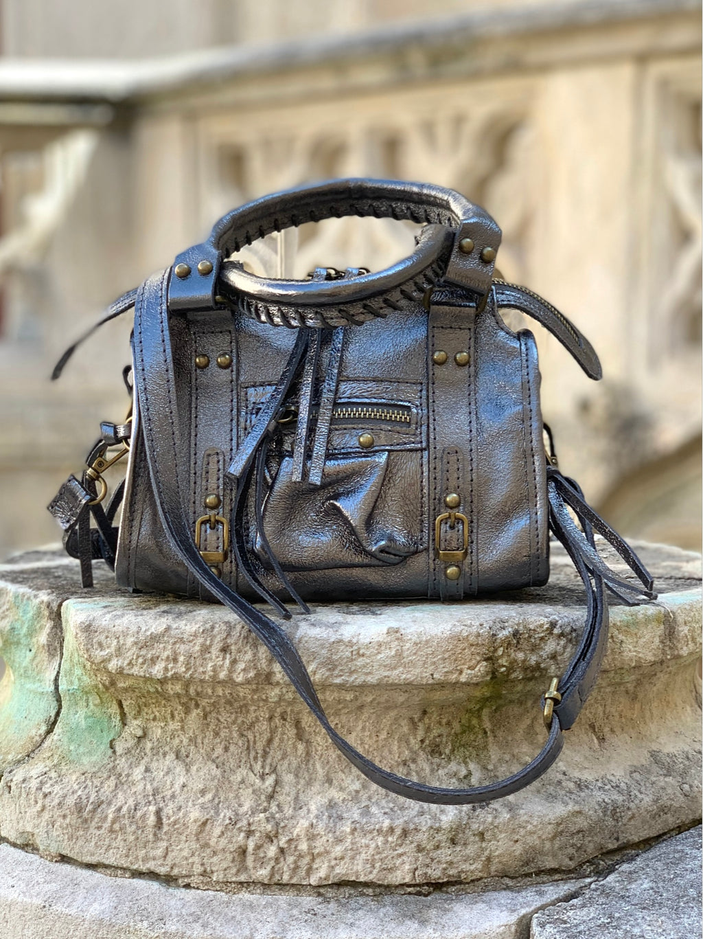 Sac en cuir pailletée * Petit Gab *