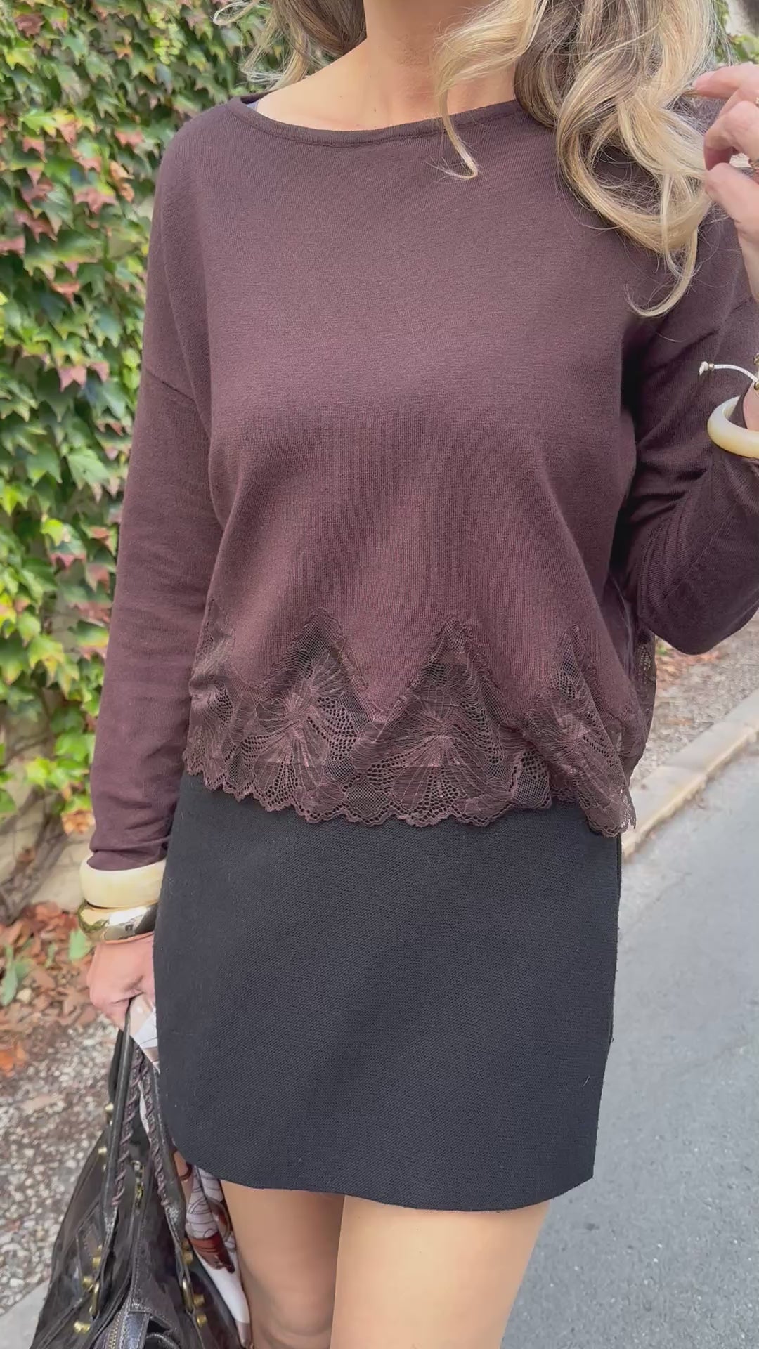 Pull très fin détail dentelle LAURENT