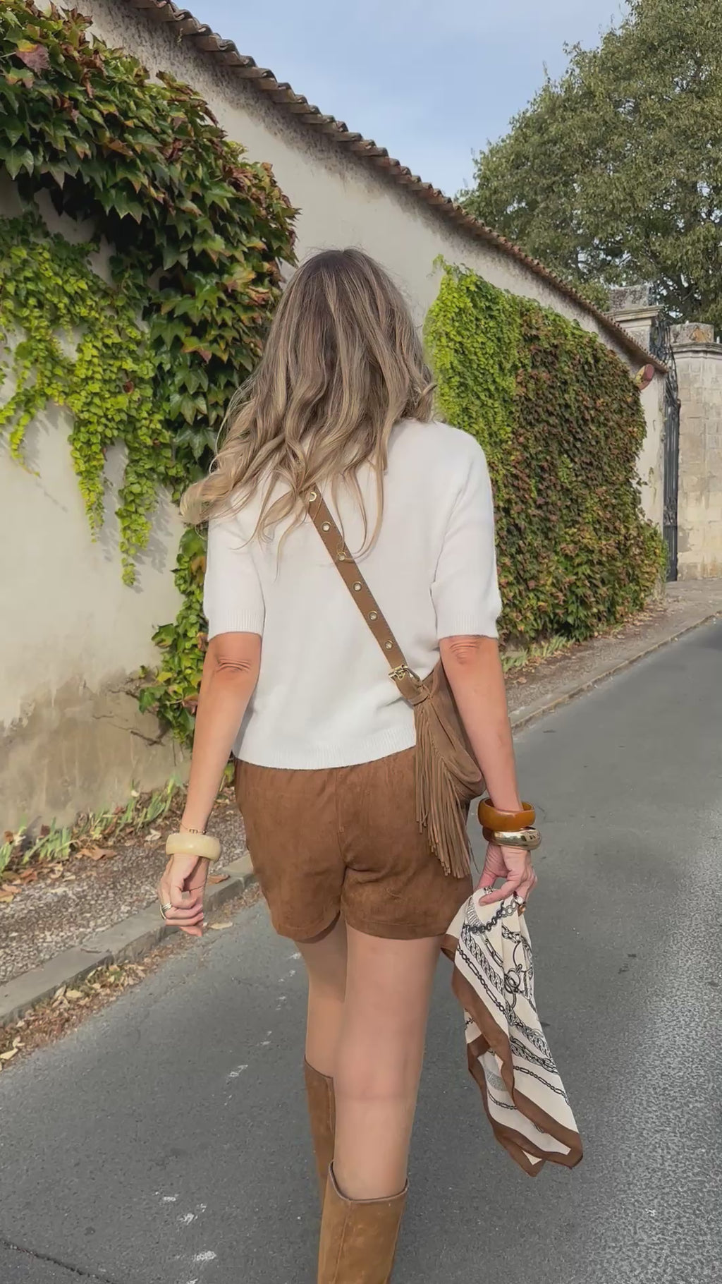 Jupe-short en velours lisse DANY