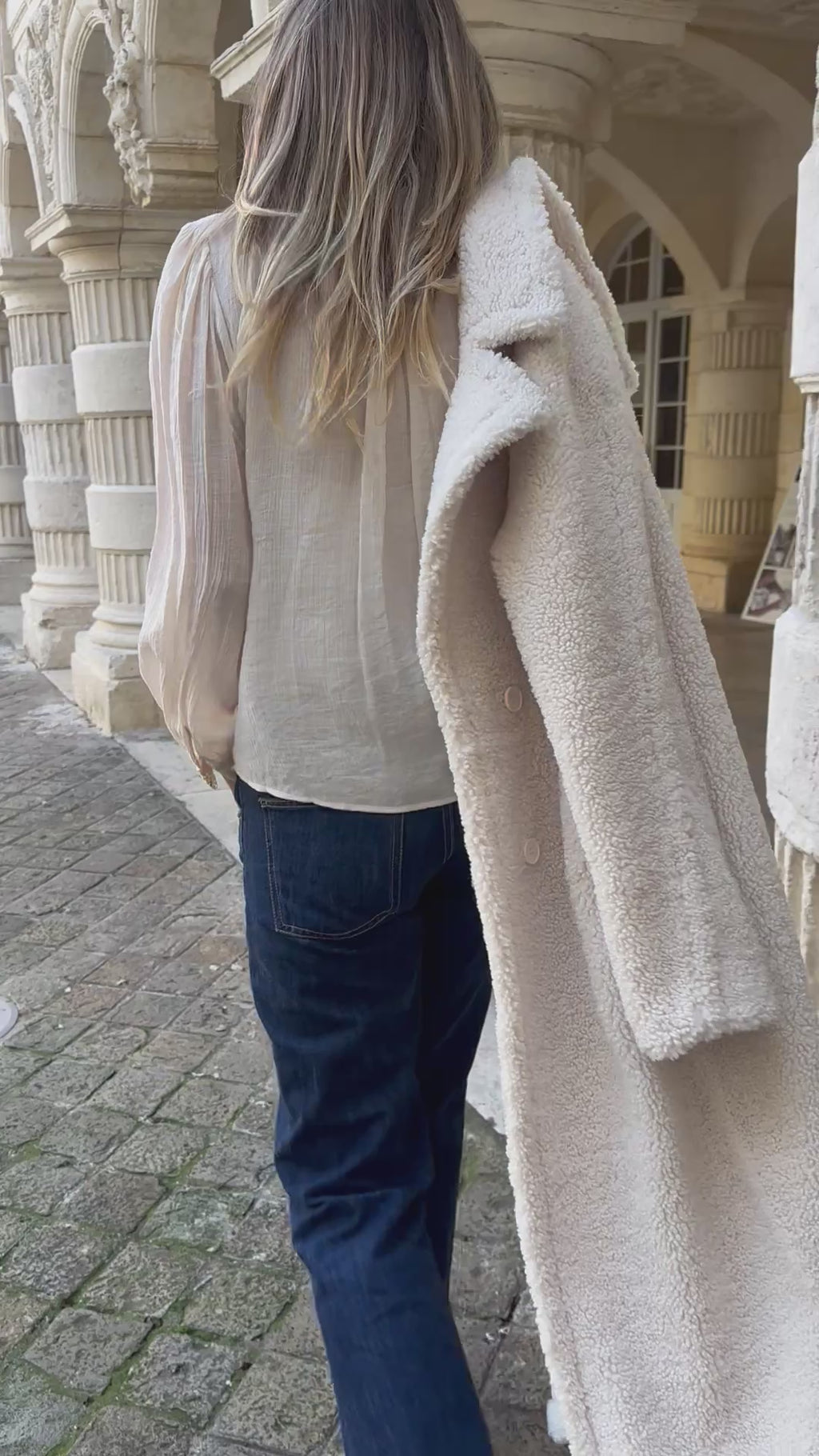 Manteau bouclette Sven ecru 