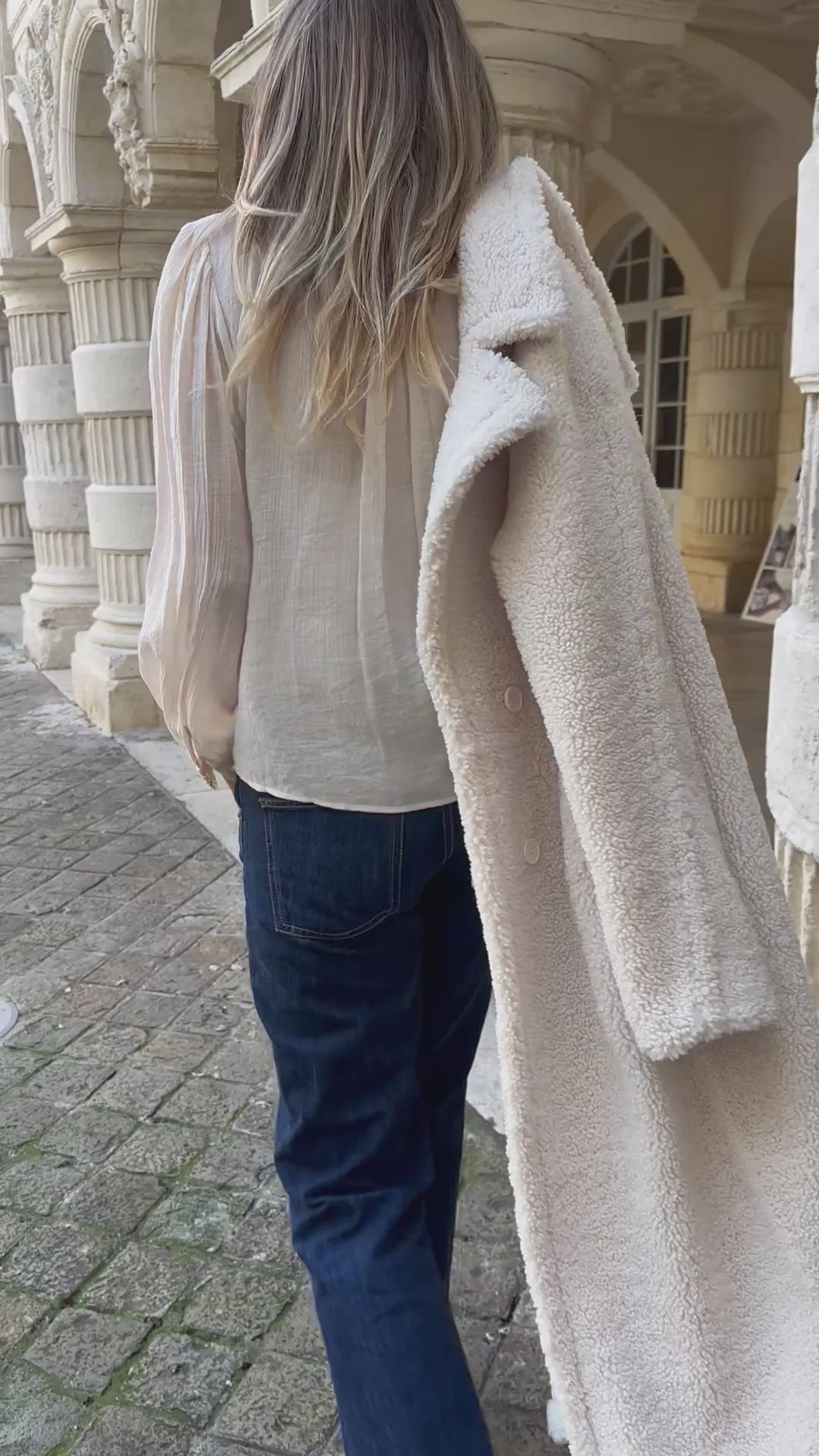 Manteau bouclette Sven ecru 